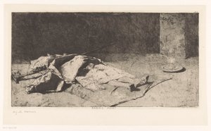 Martwe ciało Kabyla Kabyle mort (tytuł na obiekcie) autorstwa Mariano José María Bernardo Fortuny y Carbó