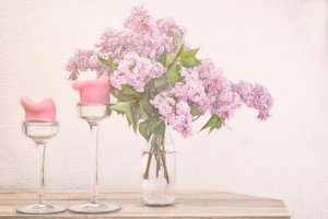 Świece w kolorze liliowym i różowym autorstwa Marie-anne Stas