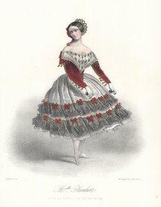 Belgijska tancerka baletowa Adeline Plunkett w filmie "La Manola de la Favorite", ok. 1860 (litografia kolorowa)