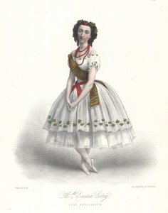 Francuska tancerka baletowa Emma Livry w balecie Herkulanum Feliciena Davida w Operze Paryskiej