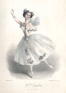 Włoska tancerka baletowa Marie Taglioni w balecie Le Sylphide swojego ojca Filippo Taglioniego w Operze Paryskiej