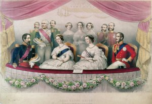 Hail Happy Union, wizyta państwowa królowej Wiktorii, księcia Alberta oraz cesarza i cesarzowej Francji w Królewskiej Operze Włoskiej, 1855 r.