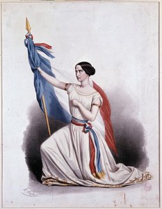 Marsylianka odtajniona przez Rachel w Comédie Française - litografia Alophe