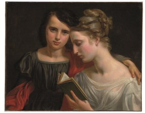 Czytanie z „Paul et Virginie” (olej na płótnie) autorstwa Marie Françoise Caroline Vallée
