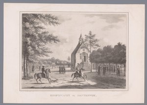 Widok głównej straży w Oosterwijk Hoofdwacht w Oisterwijk (tytuł na obiekcie) autorstwa Marinus Adrianus van Straten