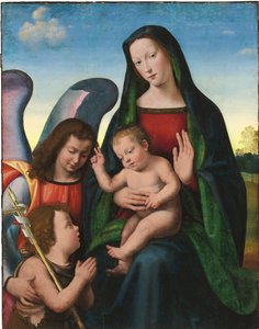 Madonna z Dzieciątkiem z młodym św. Janem Chrzcicielem i Aniołem autorstwa Mariotto Albertinelli