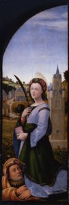 Tryptyk: Św. Barbara i jej ojciec Dioskur, 1500