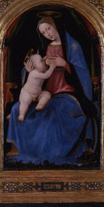 Tryptyk, panel centralny: Maria lactans na tronie, 1500