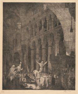 Mohammed II w Aye Sophia autorstwa Marius Alexander Jacques Bauer