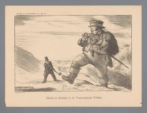 Dawid i Goliat na Polach Transwalu (tytuł na obiekcie)