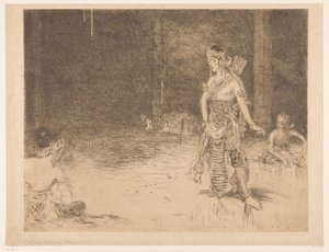 Wayang Wong (oryginalny tytuł na obiekcie) Indian Tribute z okazji Srebrnego Wesela Królowej HM (oryginalny tytuł serii) autorstwa Marius Bauer