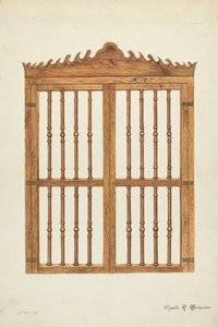 Drzwi kratowe z drewna, ok. 1900 r. 1937.