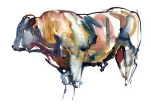 Po zachodzie słońca, 2010, (akwarela i gwasz na papierze) autorstwa Mark Adlington