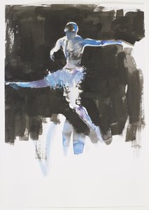 Taniec (tusz i wc na papierze) autorstwa Mark Adlington
