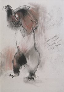 Grizzly, 1995 (węgiel, grafit i conte na papierze) autorstwa Mark Adlington