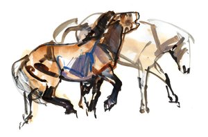 Epoka lodowcowa (Przewalski), 2012, (media mieszane na papierze)
