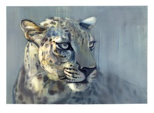 Predator II (leopard arabski), 2009 (olej na papierze)
