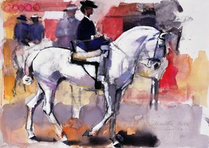 Siodło boczne na Feria de Sevilla, 1998 (media mieszane na papierze) autorstwa Mark Adlington