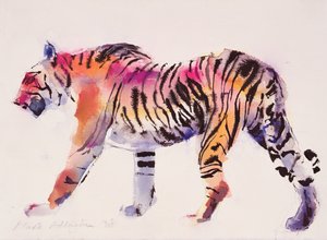 Stripey (atrament i wc na papierze)