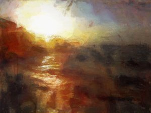 Zachód słońca w Cromer - Norfolk (mixed media)