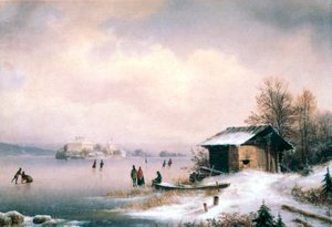 Pejzaż zimowy, Lublana, c1844-1871