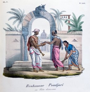 Przed świątynią, Indie, 1828