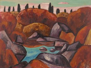 Płonący staw - Dogtown autorstwa Marsden Hartley