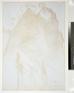 Krajobraz górski, bliźniacze szczyty i drzewa na pierwszym planie, 1933 autorstwa Marsden Hartley