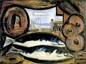 The Fish House, Nowa Anglia, 1934 autorstwa Marsden Hartley