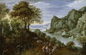 Krajobraz rzeczny z górnictwem, 1620-29