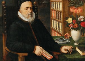 Portret uczonego Carolus Clusius 1526-1609, 1589. autorstwa Marten van Valckenborch
