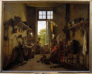 Wnętrze obrazu kuchennego autorstwa Martina Drollinga (1752-1817) 1815 nd. 0,65x0,8 m²