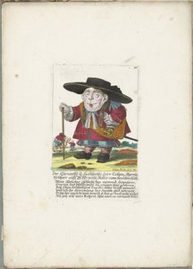De dwerg Crispin Skarnitz, ok. 1710 Herr Crispin Ehrnveste i Hochweiße, dziedziczny lord Skarnitz auff Pfeffermühl, rycerz Braitten huth (tytuł na obiekcie) Il Callotto resurcitato lub nowo umeblowana mała szafka (tytuł serii)
