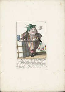 Dwerg Dan Hagel jako holenderski żeglarz, około 1710 Dan Hagel, batawski wioślarz i podwojony mistrz zwykłej bitwy siejącej tępym ostrzem (tytuł na obiekcie) Il Callotto resurcitato lub Nowo Umeblowana Kabina Krasnoludów