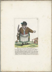 Dwerg Gertraud Knörtzlin, ok. 1710 Gertraud Knörtzlin, Baijerische Diern (tytuł na obiekcie) Il Callotto resurcitato lub nowo umeblowana mała szafka (tytuł serii) autorstwa Martin Engelbrecht (attributed to)