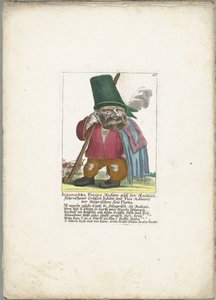 De dwerg Iupanschku Ferenz, ok. 1710 Iupanschku Ferenz, sędzia z Raubau, naczelnik wół Jubilir i wiceadmirał węgierskiej Heü Flotta (tytuł na obiekcie) Il Callotto resurcitato lub nowo umeblowana mała szafka (tytuł serii) autorstwa Martin Engelbrecht (attributed to)