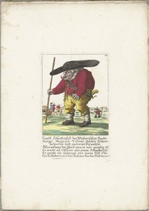 De dwerg Liendl Schnekenfist, ok. 1710 Liendl Schnekenfist z Wienerisches Nacht-Kings Magazin-Visirer, inspektor jazdy Ambts i administrator materiału (tytuł na obiekcie) Il Callotto resurcitato lub nowo umeblowana mała szafka (tytuł serii) autorstwa Martin Engelbrecht (attributed to)