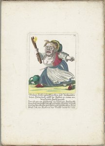 De dwerg Malper Höllriglin jako warardin, ok. 1710 Malper Höllriglin Würthin i matka hodowlana w Hünerloch auff der Pasteij, w irytującym procesie krajowym (tytuł na przedmiocie) Il Callotto resurcitato lub nowo umeblowana mała szafka (seria tytuł autorstwa Martin Engelbrecht (attributed to)