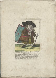 De dwerg Nicolo Cantabella, ok. 1710 Nicolo Cantabella, Savoyard wycinacz robaków (tytuł na obiekcie) Il Callotto resurcitato lub nowo umeblowana mała szafka (tytuł serii) autorstwa Martin Engelbrecht (attributed to)