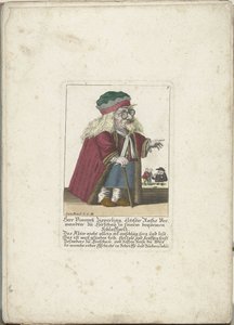 Dwerg Vincentz Zipperling w een bontjas, ok. 1710 Herr Vincentz Zipperling, najstarszy krewny Ratha w Hirschau, w wygodnym luźnym płaszczu (tytuł na obiekcie) Il Callotto resurcitato lub nowo umeblowana mała szafka (tytuł serii)