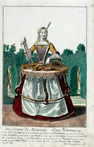 Metier: Żona stolarza. Grawer autorstwa Martina Engelbrechta (1684-1756), w „Nowym zespole habilles manewrów” XVIII w., Niemcy. Paryż, Sztuka Dekoracyjna autorstwa Martin Engelbrecht