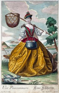 Metier: Ryba. Grawer autorstwa Martina Engelbrechta (1684-1756), w „Nowym zespole habilles manewrów” XVIII w., Niemcy. Paryż, Sztuka Dekoracyjna autorstwa Martin Engelbrecht