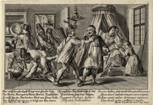 Pandurowie odwiedzający Żydów - Englebrecht, Martin (1684-1756) - ok. 1756 - Miedzioryt - 21,3x30,9 - Kolekcja prywatna autorstwa Martin Engelbrecht