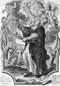 Vincent Ferrer (1350-1419), hiszpański dominikanin, rycina Martin Engelbrecht (1684-1756) autorstwa Martin Engelbrecht