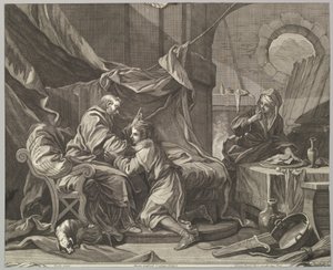 Izaak błogosławiący Jakuba, XVIII wiek. autorstwa Martin Gottfried Crophius