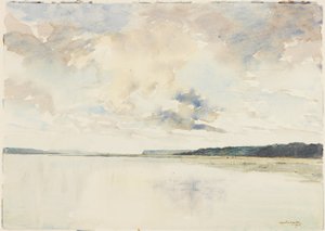 Ujście Sekwany (ołówek i akwarela na papierze) autorstwa Martin Hardie