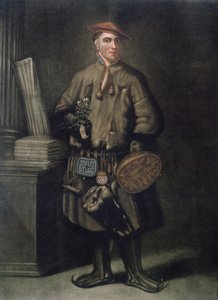 Carolus Linnaeus (1707-78) w swoim stroju lapońskim, rycina Henry