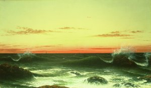 Pejzaż morski: Zachód słońca, 1861 autorstwa Martin Johnson Heade