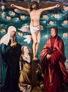 Ukrzyżowanie z Matką Boską, św. Marią Magdaleną i św. Janem Ewangelistą, ok. 1525-1530 (tempera i olej na świerku)