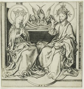 Chrystus błogosławi Dziewicy autorstwa Martin Schongauer
